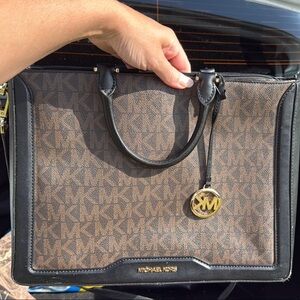 Michael Kors Black and Brown Signature Tote
